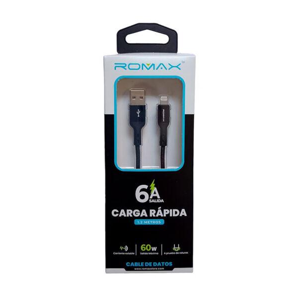 Cable de Datos Romax Lightning Negro