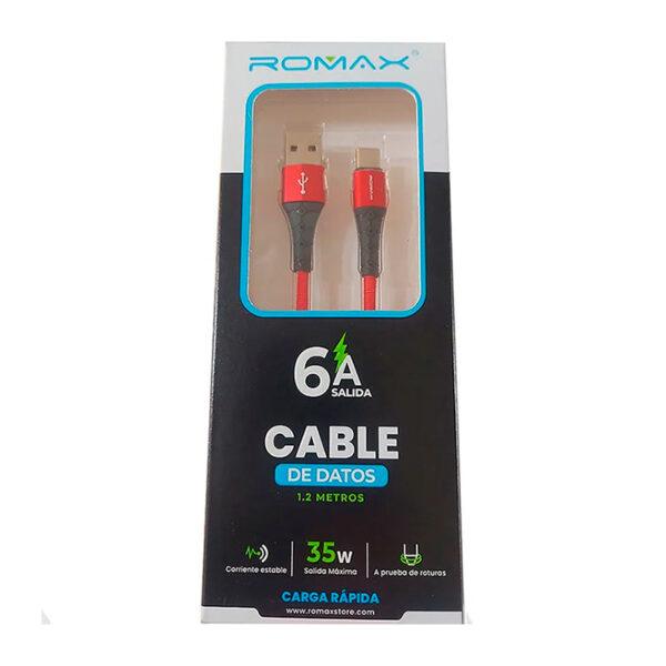 Cable de Datos Romax USB Tipo C Rojo