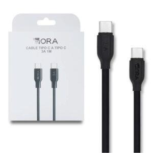 CABLE USB Tipo-C a Tipo-C 1HORA 3A 1M NEGRO