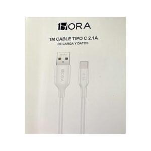 CABLE  USB Tipo-C 1HORA 2.1A 1M BLANCO